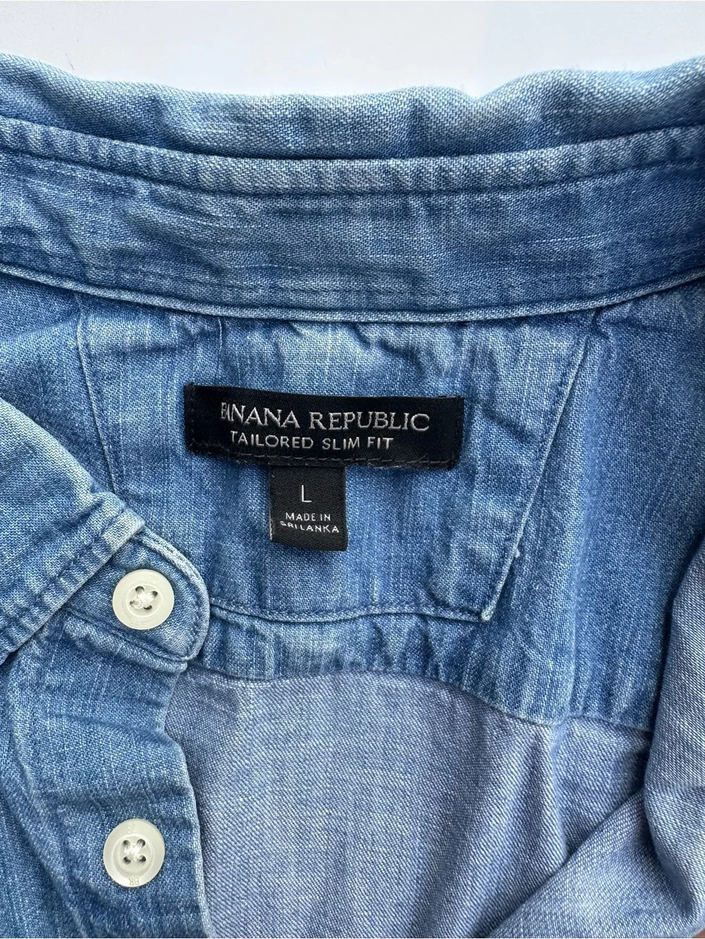 Banana Republic Blue Denim Button-Down Shirt - Men
